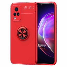 Microsonic Vivo V21 Kickstand Ring Holder Kırmızı Cep Telefonu Kılıfı