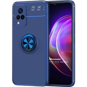Microsonic Vivo V21 Kickstand Ring Holder Lacivert Cep Telefonu Kılıfı
