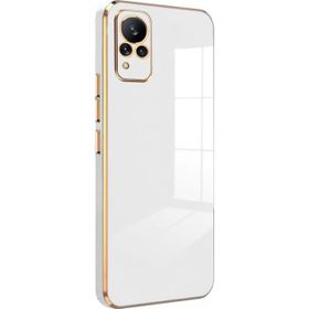Microsonic Vivo V21 Olive Plated Beyaz Kılıf