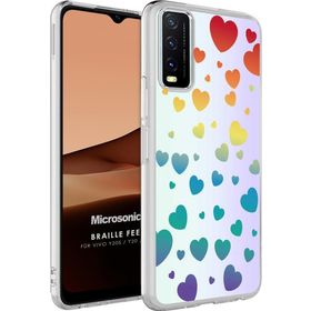 Microsonic Vivo Y11S Braille Feel Desenli Heart Cep Telefonu Kılıfı
