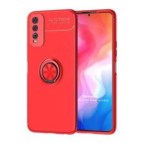 Microsonic Vivo Y11S Kickstand Ring Holder Kırmızı Cep Telefonu Kılıfı