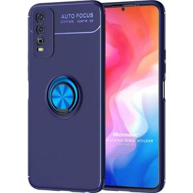 Microsonic Vivo Y11S Kickstand Ring Holder Lacivert Cep Telefonu Kılıfı