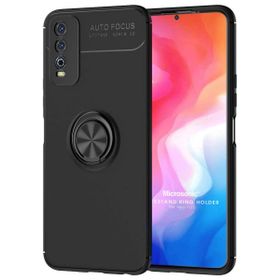 Microsonic Vivo Y11S Kickstand Ring Holder Siyah Cep Telefonu Kılıfı