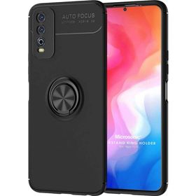 Microsonic Vivo Y11S Kickstand Ring Holder Siyah Cep Telefonu Kılıfı