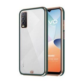 Microsonic Vivo Y11S Laser Plated Soft Koyu Yeşil Cep Telefonu Kılıfı