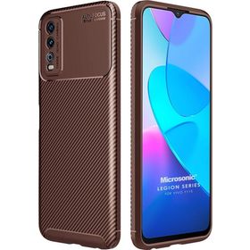 Microsonic Vivo Y11S Legion Series Kahverengi Cep Telefonu Kılıfı