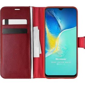 Microsonic Vivo Y15S Delux Leather Wallet Kırmızı Cep Telefonu Kılıfı