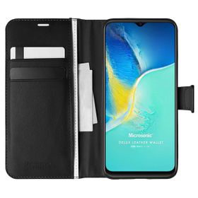 Microsonic Vivo Y15S Delux Leather Wallet Siyah Cep Telefonu Kılıfı