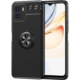 Microsonic Vivo Y15S Kickstand Ring Holder Siyah Cep Telefonu Kılıfı