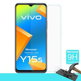 Microsonic Vivo Y15S Tempered Glass Cam Ekran Koruyucu