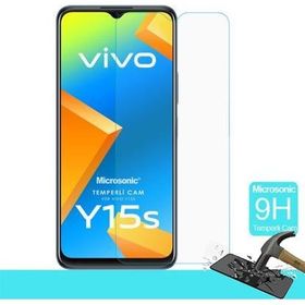 Microsonic Vivo Y15S Tempered Glass Cam Ekran Koruyucu
