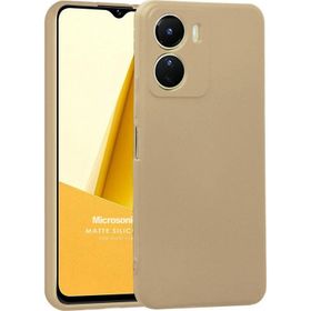 Microsonic Vivo Y16 Matte Silikon Sarı Cep Telefonu Kılıfı