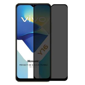 Microsonic Vivo Y16 Privacy 5D Gizlilik Filtreli Siyah Cam Ekran Koruyucu