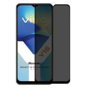 Microsonic Vivo Y16 Privacy 5D Gizlilik Filtreli Siyah Cam Ekran Koruyucu