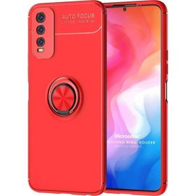 Microsonic Vivo Y20 Kickstand Ring Holder Kırmızı Cep Telefonu Kılıfı