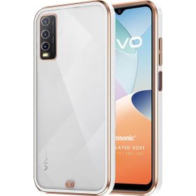 Microsonic Vivo Y20 Laser Plated Soft Beyaz Cep Telefonu Kılıfı