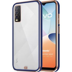Microsonic Vivo Y20 Laser Plated Soft Lacivert Cep Telefonu Kılıfı