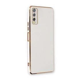 Microsonic Vivo Y20 Olive Plated Beyaz Cep Telefonu Kılıfı