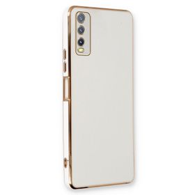 Microsonic Vivo Y20 Olive Plated Beyaz Cep Telefonu Kılıfı