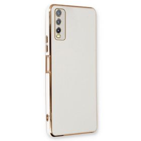 Microsonic Vivo Y20S Olive Plated Beyaz Cep Telefonu Kılıfı
