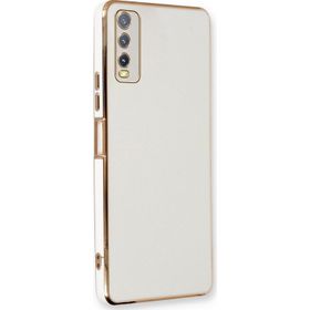 Microsonic Vivo Y20S Olive Plated Beyaz Cep Telefonu Kılıfı