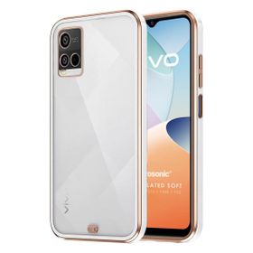 Microsonic Vivo Y21S Laser Plated Soft Beyaz Cep Telefonu Kılıfı