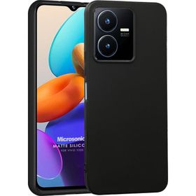 Microsonic Vivo Y22S Matte Silikon Siyah Cep Telefonu Kılıfı