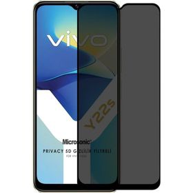 Microsonic Vivo Y22S Privacy 5D Gizlilik Filtreli Siyah Cam Ekran Koruyucu