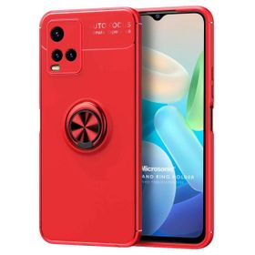 Microsonic Vivo Y32 Kickstand Ring Holder Kırmızı Cep Telefonu Kılıfı
