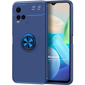 Microsonic Vivo Y32 Kickstand Ring Holder Lacivert Cep Telefonu Kılıfı