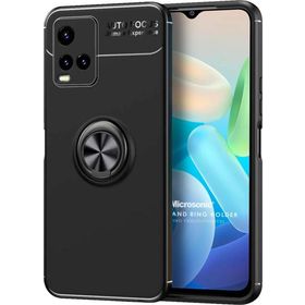 Microsonic Vivo Y32 Kickstand Ring Holder Siyah Cep Telefonu Kılıfı