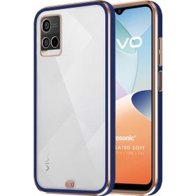 Microsonic Vivo Y33S Laser Plated Soft Lacivert Cep Telefonu Kılıfı