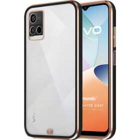 Microsonic Vivo Y33S Laser Plated Soft Siyah Cep Telefonu Kılıfı