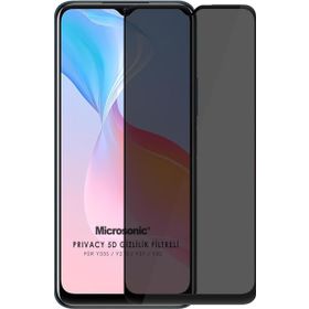 Microsonic Vivo Y33S Privacy 5D Gizlilik Filtreli Siyah Cam Ekran Koruyucu