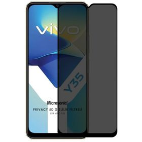 Microsonic Vivo Y35 Privacy 5D Gizlilik Filtreli Siyah Cam Ekran Koruyucu