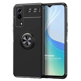 Microsonic Vivo Y53S Kickstand Ring Holder Siyah Cep Telefonu Kılıfı