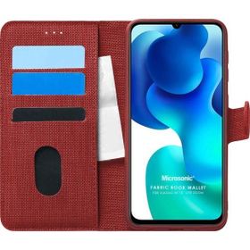 Microsonic Xiaomi Mi 10 Lite Fabric Book Wallet Kırmızı Kılıf