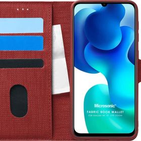 Microsonic Xiaomi Mi 10 Lite Fabric Book Wallet Kırmızı Kılıf