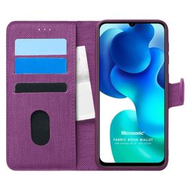 Microsonic Xiaomi Mi 10 Lite Fabric Book Wallet Mor Kılıf