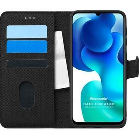 Microsonic Xiaomi Mi 10 Lite Fabric Book Wallet Siyah Kılıf