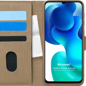 Microsonic Xiaomi Mi 10 Lite Zoom Fabric Book Wallet Gold Kılıf