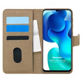 Microsonic Xiaomi Mi 10 Lite Zoom Fabric Book Wallet Gold Kılıf