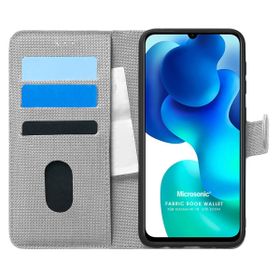 Microsonic Xiaomi Mi 10 Lite Zoom Fabric Book Wallet Gri Kılıf