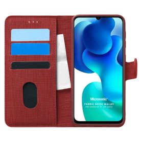Microsonic Xiaomi Mi 10 Lite Zoom Fabric Book Wallet Kırmızı Kılıf