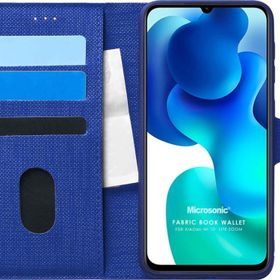 Microsonic Xiaomi Mi 10 Lite Zoom Fabric Book Wallet Lacivert Kılıf