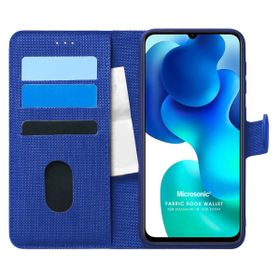 Microsonic Xiaomi Mi 10 Lite Zoom Fabric Book Wallet Lacivert Kılıf