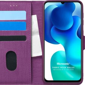 Microsonic Xiaomi Mi 10 Lite Zoom Fabric Book Wallet Mor Kılıf