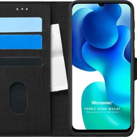 Microsonic Xiaomi Mi 10 Lite Zoom Fabric Book Wallet Siyah Kılıf
