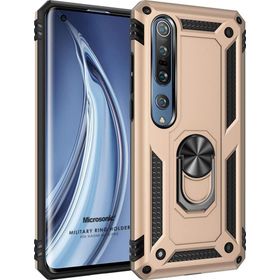 Microsonic Xiaomi Mi 10 Pro Military Ring Holder Gold Kılıf