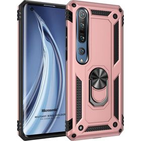 Microsonic Xiaomi Mi 10 Pro Military Ring Holder Rose Gold Kılıf